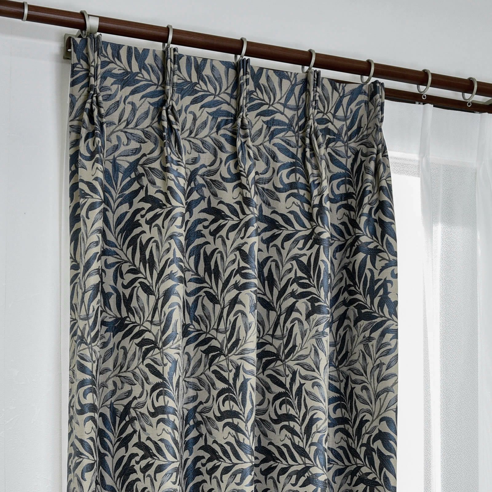 ウィリアムモリス 遮光 洗える 防炎 ボタニカル 高級 ドレープ