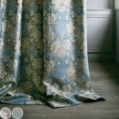 ローラアシュレイ 遮光 洗える 防炎 花柄 ドレープ カーテン