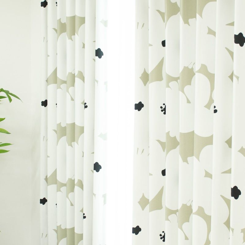 ミーナ 遮光 洗える ナチュラル 花柄 北欧 ドレープ カーテン